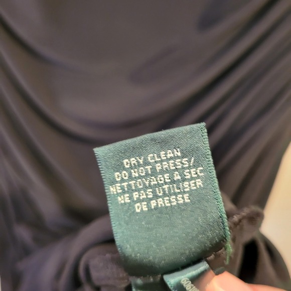 Lauren Ralph Lauren Black Sequin Cowl Neck Ruched Evening Gown Dress 18W Cocktai - Picture 6 of 6